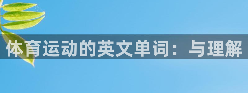 一竞技官网下载平台注册流程图：体育运动的英文单词：与理解